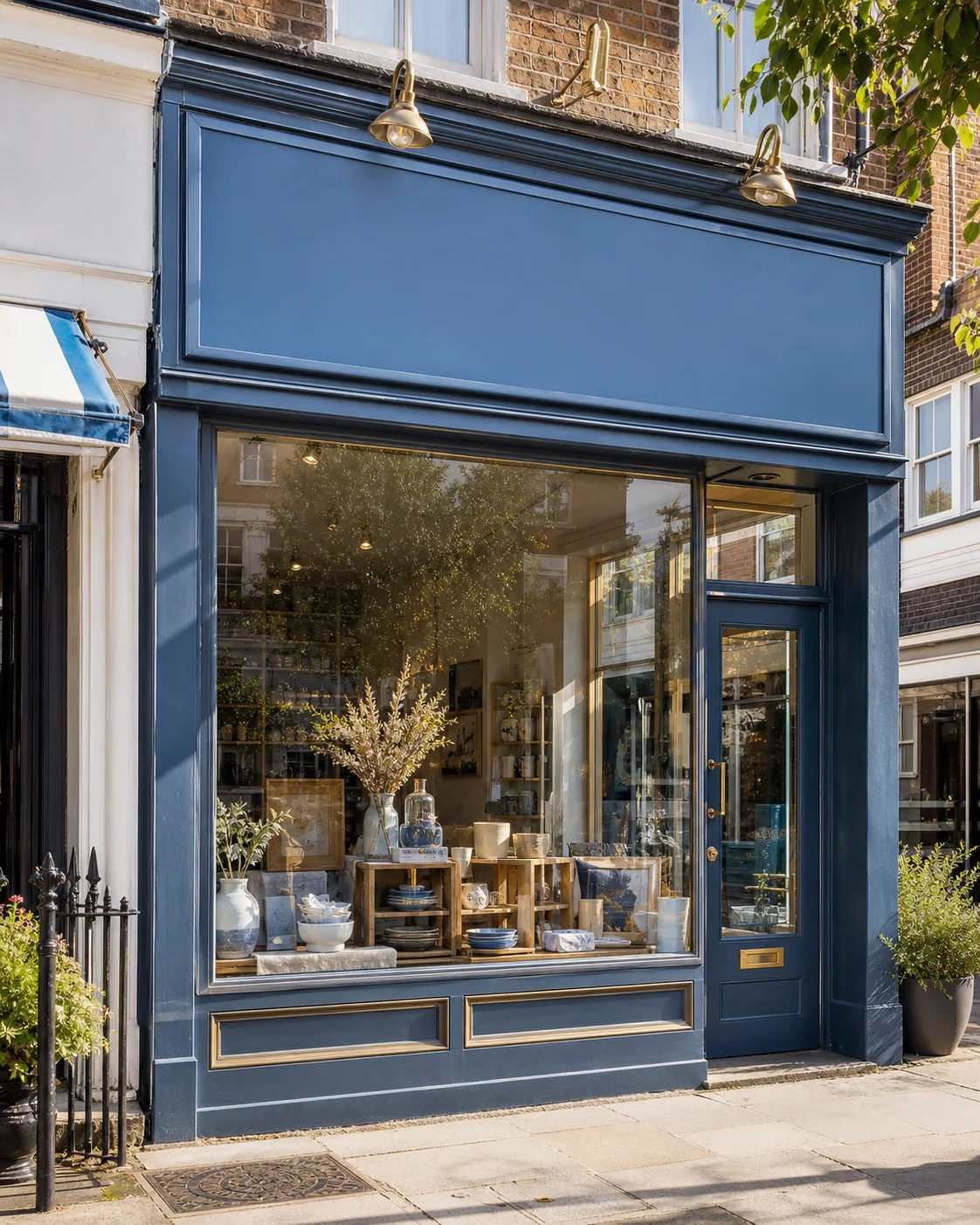 Tidy shop window in daylight