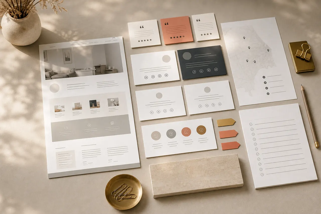 Online presence planning cards